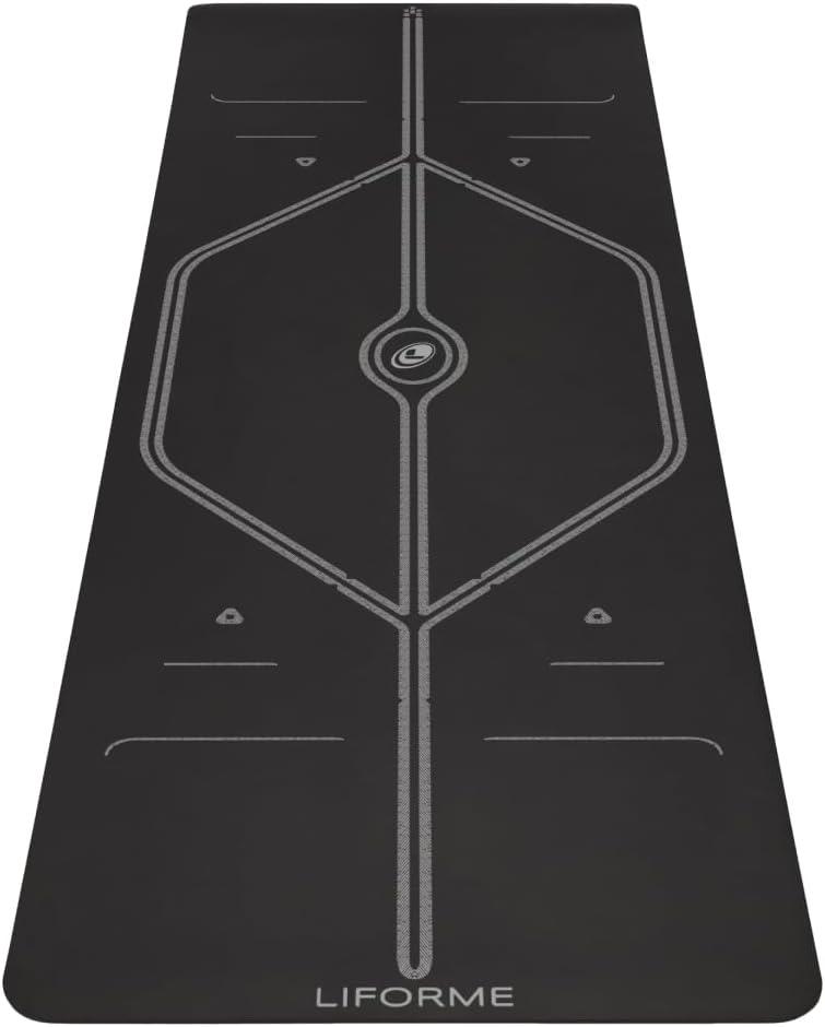Liforme XL Yoga Mat Free Yoga Bag Included - Patented Alignment System, Warrior-like Grip, Non-slip, Eco-friendly, sweat-resistant, long, wide, 4.2mm thick mat for comfort