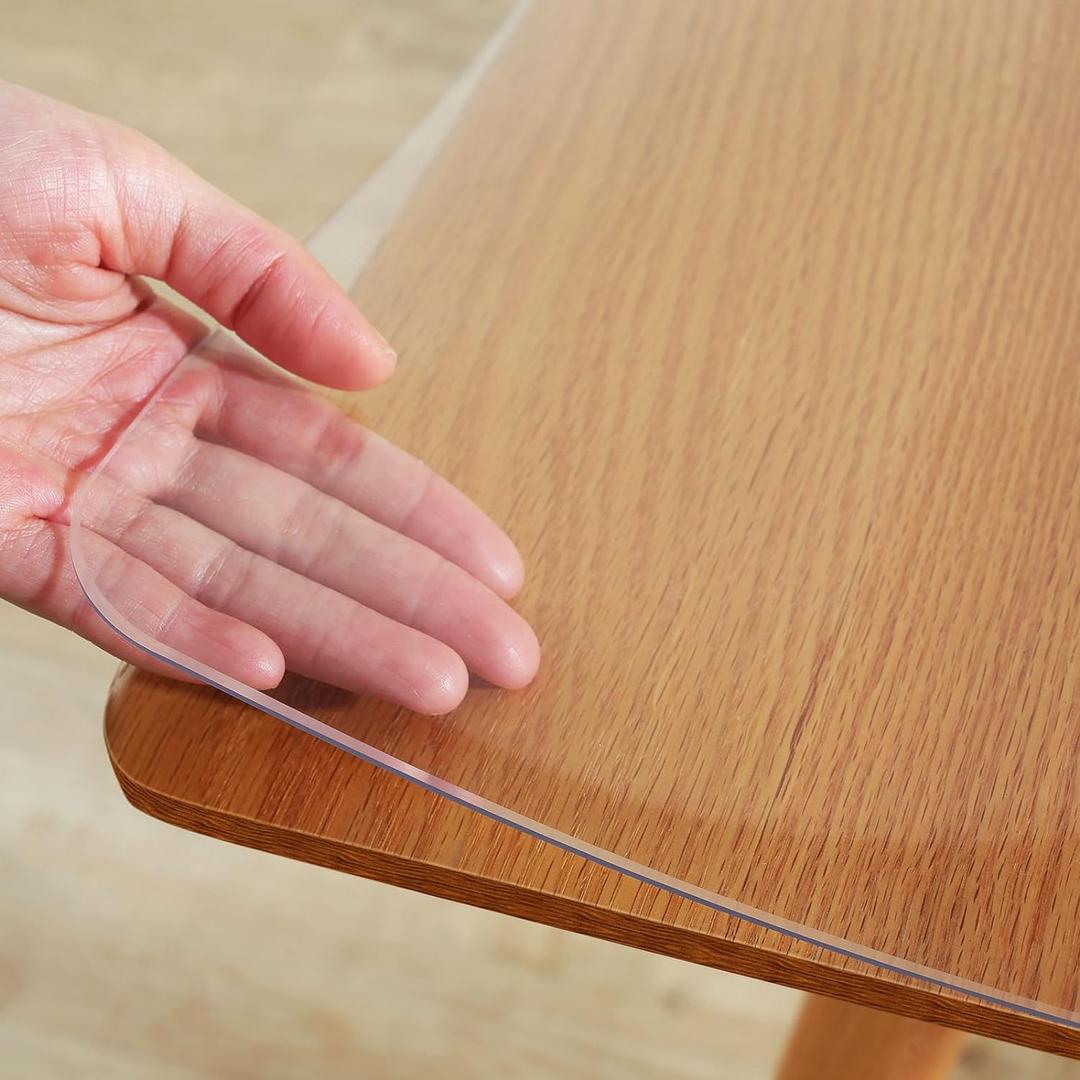 Warmstar Clear Table Cover Protector 24 x 48 Inch, 2mm Thick Plastic Table Cover Rectangle,PVC Clear Table Protector,Desk Protector Mat for Kitchen, Dresser, Writing DeskDining Room Table