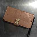 Wallet Case for Samsung Galaxy S24 Ultra,Butterfly Pattern PU Leather Case with Magnetic Clasp and Cash Card Slots Cover for Galaxy S24 Ultra,Rhinestone Rose Gold