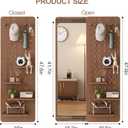 KungFuWood Full Length Mirror with Shelf and Hooks,Entry Way Mirrors for Wall,Wall Mirror with Shelf,Wall Mirror with Storage Multifunctional Design Panel,Living Room