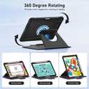 DJ&RPPQ Case for iPad Air 11 Inch M3/M2 (2025/2024), iPad Air 5th/4th Gen (2022/2020),360 Rotating Magnetic Detachable Back case, with Auto Wake/Sleep & Pencil Holder Black