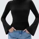 Buttery Soft Crew Neck Shirt - Bell Sleeve Size, S