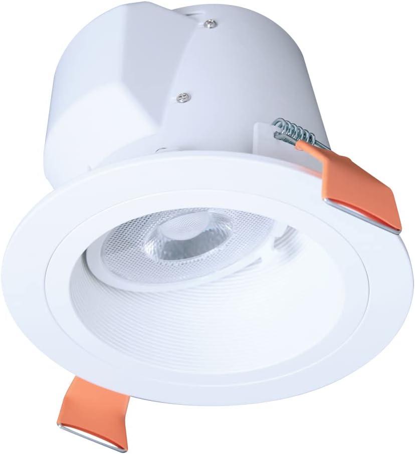 HALO RLS 6 in Adjustable Canless LED Recessed Light Dimmable Sloped Ceiling Downlight with Selectable Color Temperature 2700K-5000K, Dimmable, 1600 Lumens, IC-Rated RLS6159FS1EWHDMR