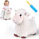 Bouncy Pals Sheep Hopping Horse, Toddler Boy Girls Inflatable Bouncing Farm Animal Hopper, Kids Outdoor Jumping Lamb Toy, Indoor Plush Ride on Bouncer, Birthday Gifts for 18 24 Months 2 3 4 5 Year Old