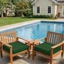 Outdoor Waterproof Cushion Covers for Patio Furniture 17 * 16 * 2 in 2Pcs, Thick Replacement Cushion Slipcover for Garden Seating Rattan Chair, Green