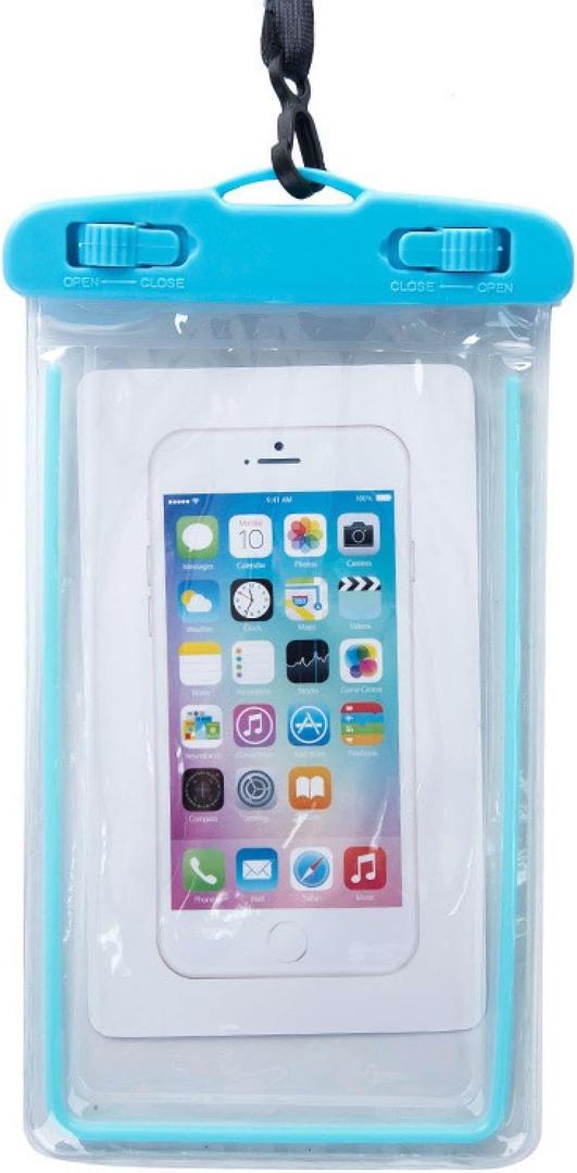2pcs Glow-in-The-Dark airbag Mobile Phone Dry Bag with Touch Screen Diving Adaptation to iPhone16.15.14.13 Series (Luminous - blue)
