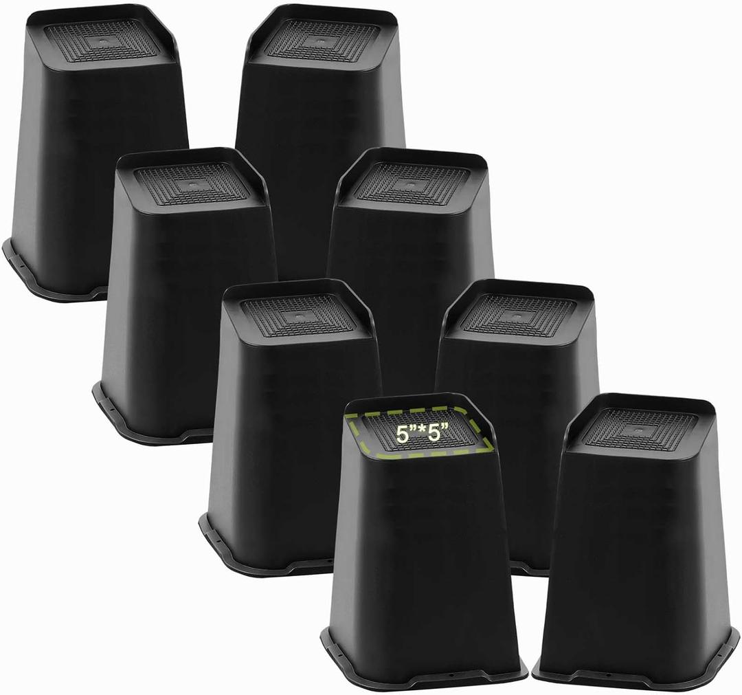 Bed Risers 10 inch Heavy Duty, Oversized Furniture Riser for Couch Sofa Table Chair Leg Frame Dorm, Support up to 6000 Lbs (Black 8 Pack, 10 inch)