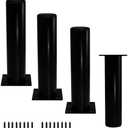 Bitray 3PCS Furniture Legs 7-inch Length Adjustable Aluminium Cabinet Feet Black for Sofa Couch Bookcase