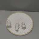 MAONAME Farmhouse Wood Riser for Display, Decorative Pedestal Stand for Kitchen Counter, Rustic Round Beaded Wooden Display Tray for Home Decor, Short and Tall Footed, 11.87 Inch