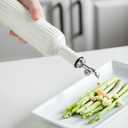 LYEOBOH Oil Dispenser for Kitchen, 17 OZ Olive Oil Dispenser Bottle with Non Drip Spout, Ceramic Vinegar Dispenser Bottle for Cooking, Soy Sauce, Coffee Syrup, Liquids, White