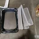 Stainless Steel Cat Litter Box with Scoop, Metal Litter Box High Sided, Cat Litter Box Enclosure, XL Extra Large High-Sided Litter Boxs (Anti-Urine Leakage, Include Scoop) (Black＆White)