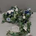 Roahosy 2PCS Artificial Rose Flower Garland Floral Arrangements, Dusty Blue Flowers Wedding Aisle Decorations Flower Swag for Wedding Arch Backdrop Chair Decor Table Centerpieces