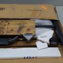 Portable Rolling Desk on Wheels Adjustable Height Desks for Small Spaces, 32" Computer Desk with Storage Shelves for Home Office Rustic