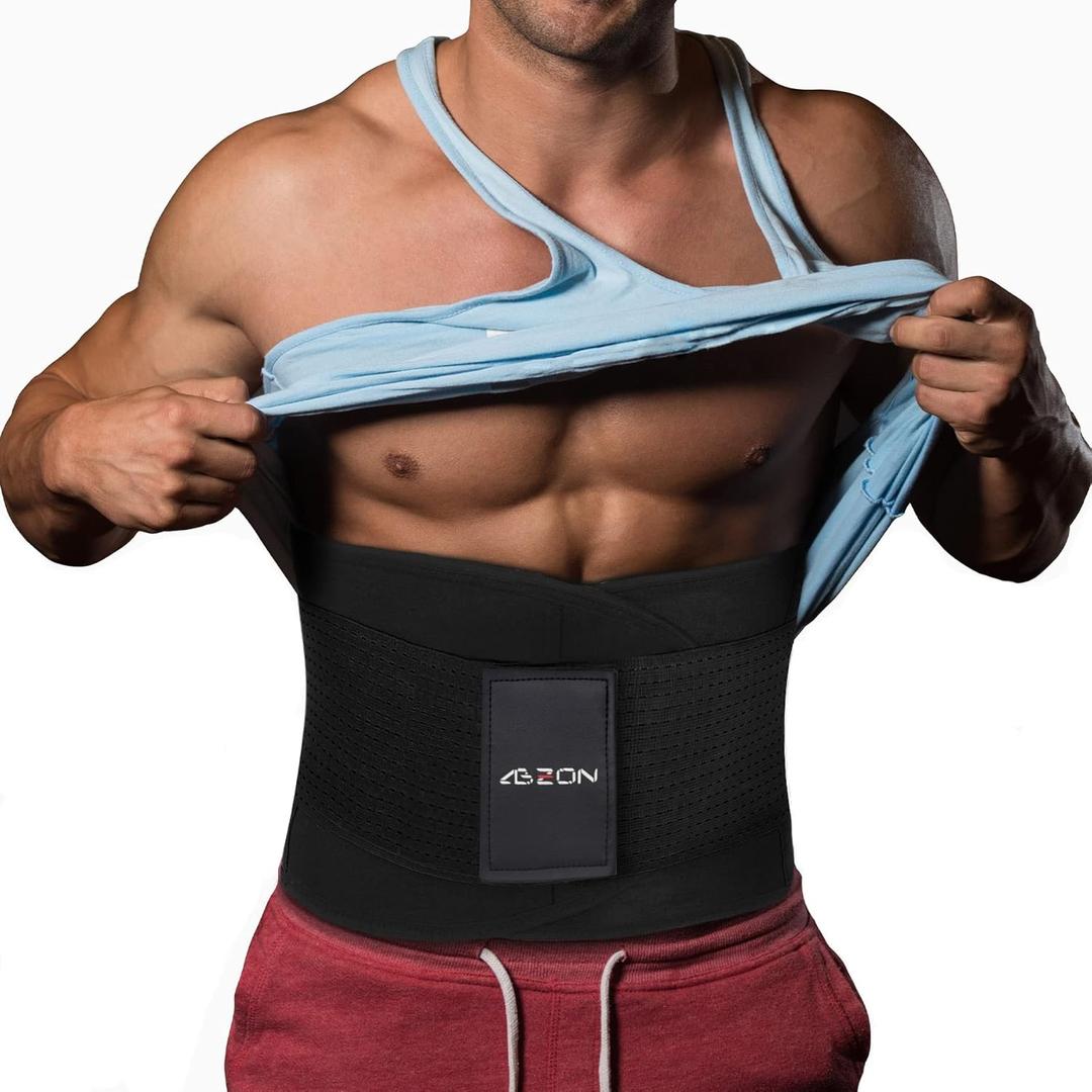Mens Waist Trainer Neoprene Waist Trainer for Men Tummy Control Sweat Belt and Lumbar Support. (Large, Black)