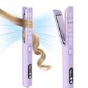 NOVUS Airflow Curling Iron for Lasting Curls - Ceramic Flat Iron Hair Straightener and Curler 2 in 1, Anti-Scald Curling Wand 1.25 Inch with 360° Cool Air, 4 Temps & Auto Shutdown, for Long Short Hair