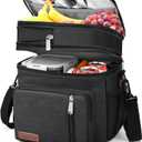 Lunch Box & Lunch Bag for Men Women, Large Insulated Adult Lunch Box Leakproof Lunchbox Cooler Bag for Work Picnic Beach,16L, Black
