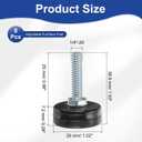 uxcell 1/4"-20 Thread Furniture Feet Levelers, 8Pcs 25mm l Adjustable Furniture Feet Screw in Threaded Leveling Leg Screw on Chair Foot Glides Leveling for Table Chair Black