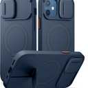 SURITCH for iPhone 12/12 Pro Case with Magnetic Camera Slide Cover and Adjustable Kickstand, Compatible with MagSafe, Shockproof Bumper Case Slim Protective Cover for iPhone 12/12 Pro 6.1 Inch, Blue