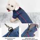 cyeollo Dog Sweater Jacket Coat with Zipper Reflective Jackets with D Ring Step in Dog Winter Coats Fleece Sweaters Pet Clothes for Small Dogs (Blue)