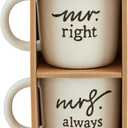 Mud Pie Right Set 16 oz MUGS, White