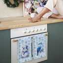 Chicimln Blue Winter Christmas Kitchen Towels, Christmas Snowman Bird Decorative Hand Towels for Bathroom, Winter Snowflake Xmas Dish Tea Towel Drying Cloth for Kitchen Decor, 16x24 Inch Set of 2