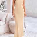 PRETTYGARDEN Spring Dresses for Women 2025 Summer Resort Wear Sexy Bodycon Sundress Spaghetti Strap Vacation Maxi Dress (XL)