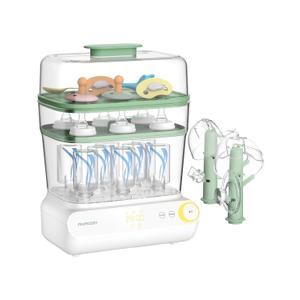 Momcozy 3 Layers Large Bottle Sterilizer and Dryer, Fast Sterilize and Dry, Universal Bottle Sterilizer for All Bottles & Breast Pump Accessories, Touch Screen & Auto-Off Bottle Sanitizer (Green)