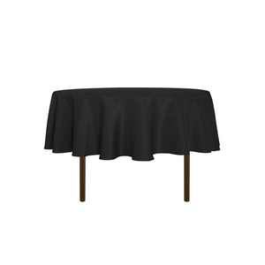 sancua Round Tablecloth - 60 Inch - Water Resistant Spill Proof Washable Polyester Table Cloth Decorative Fabric Table Cover for Dining Tables, Buffet Parties and Camping, Black