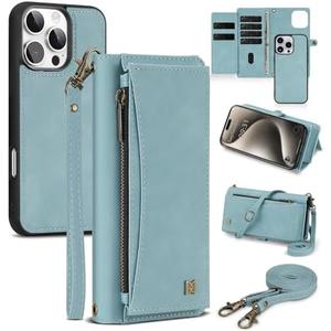 BLISLIAR Wallet Case for iPhone 15 Pro Max with Card Holder/Crossbody Wallet/Strap,[RFID Blocking][Magnetic] PU Leather Shockproof Protective Cover iPhone 15 Pro Max Phone Case,6.7 in,Blue