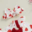 Baby Girl New Years Outfit Firework Number Letter Print Mesh Long Sleeve Romper Dress and Bow Headand 2 Pcs Set (Red)