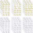 18 Sheet Iron Letters Iron on Letters Cursive Heat Transfer Letters for T Shirts Clothing Stockings Printing Craft Decoration (Golden, Silver)