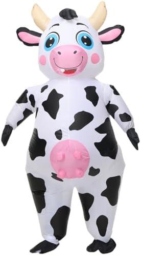 Arokibui Inflatable Cow Costume Funny Blow up Animal Costume Cow Suit for Cosplay Party Christmas Halloween Parade Carnival Festiva Suit