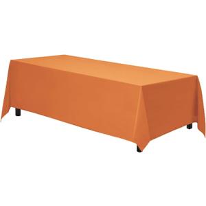Gee Di Moda Rectangle Tablecloth - 70 x 120 Inch Orange - Heavy Duty, Wrinkle Resistant, Machine Washable - Ideal for 6 or 8 Foot Rectangular Table, Buffet, Dinner, Wedding & Baby Shower