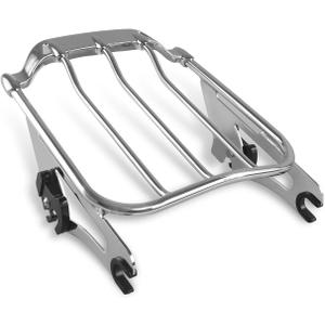 Two Up Air Wing Luggage Rack Detachable Mounting Rack Compatible for Harley Davidson Touring 2009-2026 Street Glide Electra Glide Road Glide Road King (Style B Chrome)