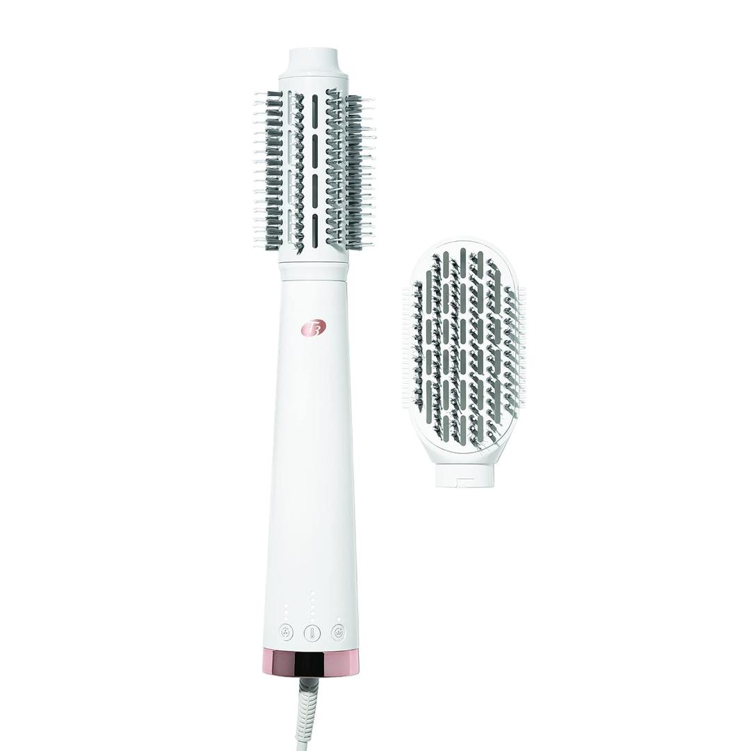 "T3 AireBrush Duo Interchangeable Hot Air Blow Dry Brush with Two Attachments  Includes 15 Heat and Speed Combinations, T3 IonFlow Technology, Volume Booster Switch, Lock-in Cool Shot"