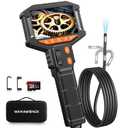 Two-Way Articulating Borescope Camera with Light: Industrial Endoscope Inspection Snake Camera - Flexible Bore Scope Cam with 0.33in Articulated Probe for Mechanic Automotive Engine Wall - 5.5FT (1-Black & Orange)