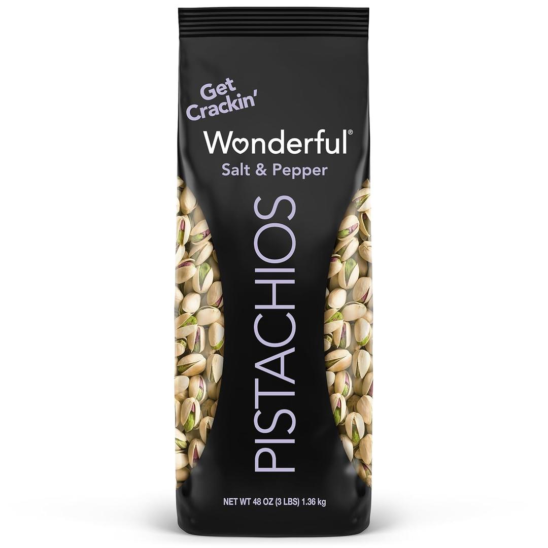 Wonderful Pistachios In Shell, Salt & Pepper Flavored Nuts, 48 Ounce ...