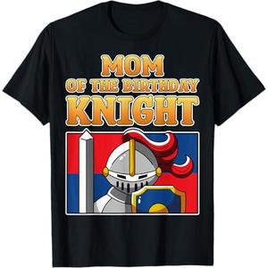 Mom of the Birthday Knight Kids Medieval Armor Family Party T-Shirt for Women, Small