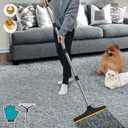 B-Land Carpet Rake for Pet Hair Removal, Reusable Pet Hair Remover with 60 Adjustable Long Handle, Carpet Scraper Dog Cat Hair Remover Tool for Rugs, Mats (Black)
