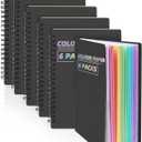 Dynta Colored Paper Spiral Notebook 6 Packs 5x7 Inches Small Journals College Ruled Durable Cover Thick Paper for School or Office, 102 Sheets/204 Pages for Students Women