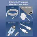 100W USB C Charger GAN III Type C PD3.0 Compact Wall Charger for MacBook Pro 16 15 14 Zoll, MacBook Air, iPad Pro, Galaxy S23 S22, Dell XPS, HP, Lenovo, Laptop, Tablet, Include 6.6Ft USB C Cable