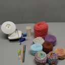 Manual Weaving Ball Winder for Bundles Wool Yarn Cake Making, Come with 10oz Assorted Novelty Yarn Skeins, Handy Spinner for Crochet Knitting Lovers Mix Fantastic Fiber Thread