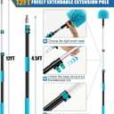 FIDISP 20FT High Ceiling Duster Kit, 4.5–12ft Heavy Duty Extension Pole, 9PCS with Hooks, Telescoping Duster, Fan Cleaner & Web Brush, Commercial/Home Use for Windows, Fans, Ceilings & Outdoor