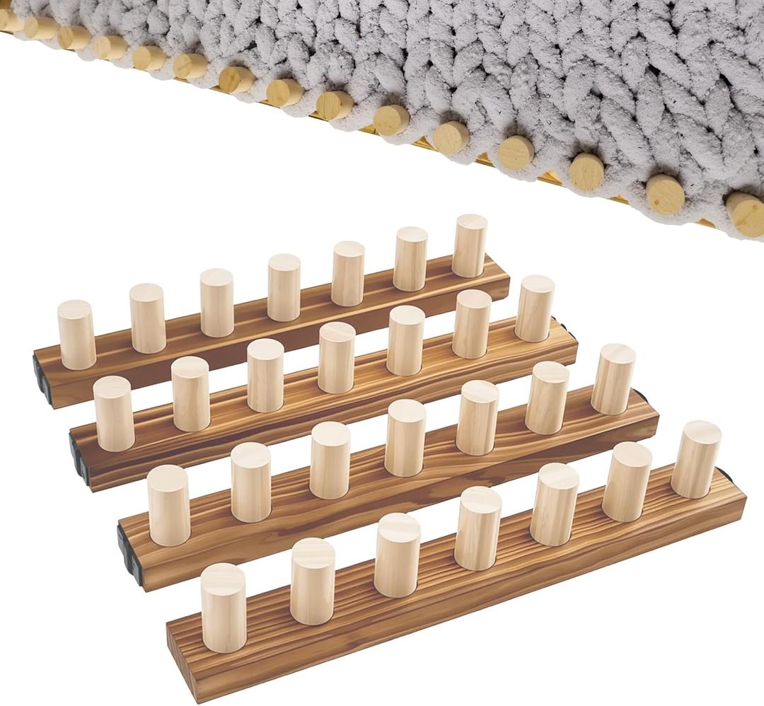 60" Chunky Knitting Loom Kit - Jumbo 60-inch Adjustable & Reusable Wood Frame for Extra Large Blankets, Scarves & Crafts, DIY Loom for Beginners with Bulky Yarn