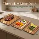 Indonesian Acacia Wood Cutting Board Set of 3 | Extra Thick 0.8 Wooden Chopping Boards with Deep Juice Grooves | FSC Certified | Warp-Resistant & Knife-Friendly | Large, Medium & Small