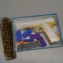 Soft Bullet Toy Gun Pistol with Shell Ejecting for Outdoor/Indoor Shooting Games Toys, Fake Gun Prop for Halloween Costume, Educational Play Toy Guns Model(Gold), Christmas/Birthday Gifts