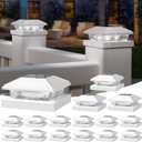 NIORSUN Solar Post Lights Outdoor, Fence Post Solar Lights Cool White, Waterproof, Garden Patio Fence Deck Decor, 4x4 Posts Cap Wood Vinyl, 5x5 Vinyl, White 16 Pack