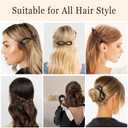 CURASA Bow Hair Clips 6PCS Vintage Twist Design, Leather Bow Strong Hold Non Slip Hair Clips for Women Girls Thick Hair