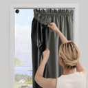 NICETOWN Renter Friendly Portable 100% Blackout Curtains 78 inch Length, Lightweight Sleep Improving Travel Window Treatments Thermal Insulated with Suction Cups for Bedroom, Grey, 1 Panel, W52 x L78