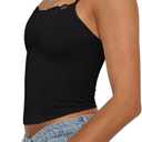 PINKMSTYLE Womens Bustier Corset Tops Spaghetti Strap Camisole Tank Tops Y2K Date Night Going Out Outfits (Black, M)